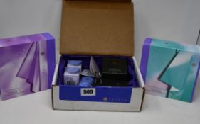 A quantity of as new Tatcha cosmetics: Two Starter Ritual sets (Japanese Wild Rose and Purple Rose),