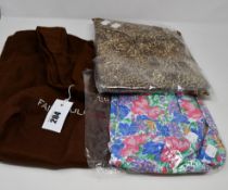 An as new Faithfull The Brand Maggie midi dress in Charlie leopard (L) and a Sidonie midi dress in