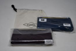Two as new Fossil Liza slim bi-fold purses (RRP £53 each).
