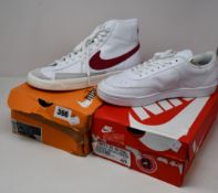Two pairs of as new Nike footwear; Court Vintage (UK 8) and Blazer Mid '77 Vintage (UK 8).