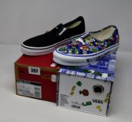 A pair of as new Vans Og Authentic Corner Store sneakers (UK 7.5) and Classic slip-on (UK 9).