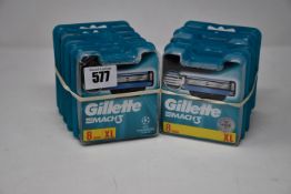 Ten packs of eight as new Gillette Mach3 XL razor blades.