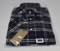 An as new Burberry George shirt in navy check (M, Security tag attached - RRP €182).
