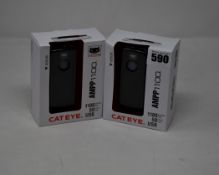 Two boxed as new Cateye AMPP 1100 Front Lights.