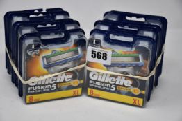 Ten packs of eight as new Gillette Fusion5 Proglide Power razor blades.