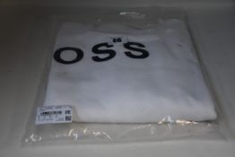 An as new Hugo Boss relaxed-fit sweatshirt with collection-themed prints (XL).