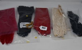 Five as new pairs of assorted Agnalle gloves.
