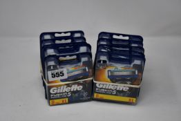 Ten packs of eight as new Gillette Fusion5 Proglide razor blades.