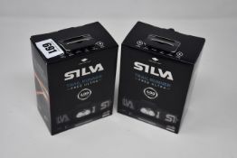 Two boxed as new Silva Trail Runner Free Ultra 400 Lumen head torches.