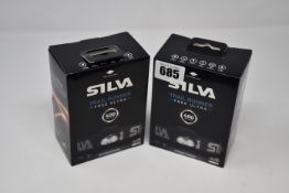 Two boxed as new Silva Trail Runner Free Ultra 400 Lumen head torches.