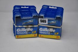 Ten packs of eight as new Gillette Mach3 Turbo 3D razor blades.