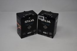 Two boxed as new Silva Trail Runner Free Ultra 400 Lumen head torches.