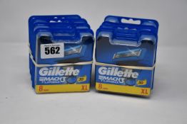 Ten packs of eight as new Gillette Mach3 Turbo 3D razor blades.