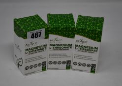 Ten boxed as new Ezyleaf Nutrition Magneium L-Threonate food supplements (90 vegetarian capsules,