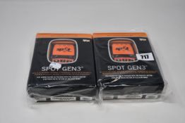Two boxed as new Spot Gen3 Satellite GPS trackers.