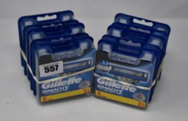 Ten packs of eight as new Gillette Mach3 Turbo razor blades.