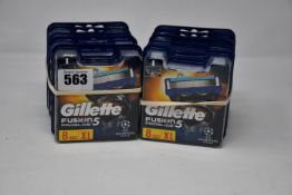 Ten packs of eight as new Gillette Fusion5 Proglide razor blades.