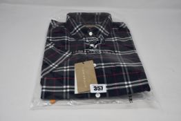 An as new Burberry George shirt in navy check (M, Security tag attached - RRP €182).