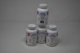 Four boxed as new DynamEp dietary supplement amino booster capsules tub (120 capsules per tub).