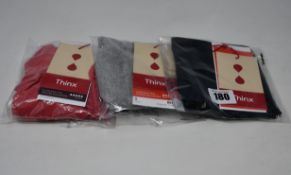 Ten pairs of assorted Thinx period proof underwear.