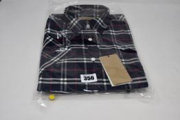 An as new Burberry George shirt in navy check (M, Security tag attached - RRP €182).