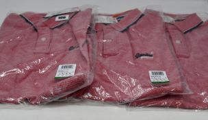 Seven as new Superdry Poolside polo shirts (All L - RRP £28 each).