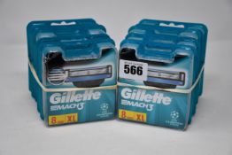 Ten packs of eight as new Gillette Mach3 razor blades.