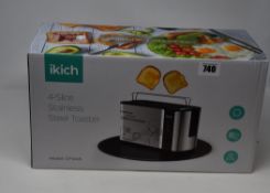 A quantity of boxed as new Ikich four slice stainless steel toaster (Approximately 4).