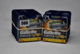 Ten packs of eight as new Gillette Fusion5 Proglide Power razor blades.