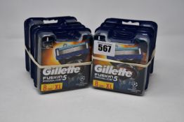 Ten packs of eight as new Gillette Fusion5 Proglide razor blades.