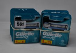 Ten packs of eight as new Gillette Mach3 razor blades.