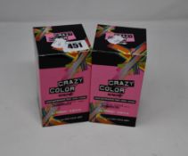Twelve boxes of four Rembow crazy colour semi permanent hair colour cream, assorted colours.