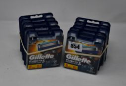 Ten packs of eight as new Gillette Fusion5 Proglide razor blades.