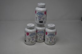 Four boxed as new DynamEp dietary supplement amino booster capsules tub (120 capsules per tub).