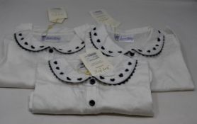 Ten girls as new Rachel Riley London Heart embroidered blouses (2Y, 3Y, 4y, 5Y, 2 x 6Y, 2 x 7Y, 2
