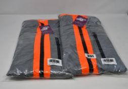 Four as new BTR high visibility reflective cycling/running jacket in orange (All XL - RRP £40
