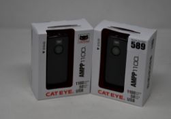Two boxed as new Cateye AMPP 1100 Front Lights.