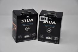 Two boxed as new Silva Trail Runner Free Ultra 400 Lumen head torches.