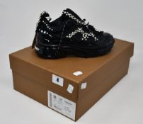 A pair of as new Burberry Arthur sneakers with crystal detail suede and mesh (UK 4.5 - RRP £1250).