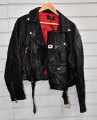 An as new The Kooples Leather and Buckle jacket (Size 3 - RRP €655).