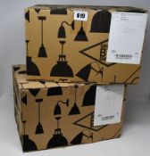 Two boxed as new BTC Hector Medium Dome Wall Lights (FW317N).