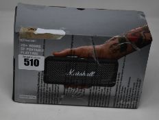 One boxed as new Marshall Emberton portable Bluetooth speaker with dual passive radiators in