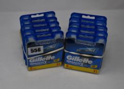 Ten packs of eight as new Gillette Mach3 Turbo 3D razor blades.
