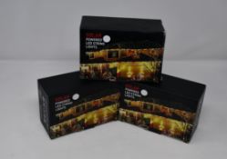 A large quantity of Solar powered LED string lights (Approximately 30).