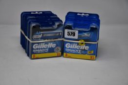 Ten packs of eight as new Gillette Mach3 Turbo razor blades.