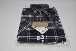 An as new Burberry George shirt in navy check (M, Security tag attached - RRP €182).