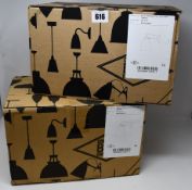 Two boxed as new BTC Hector Medium Dome Wall Lights (FW317N).