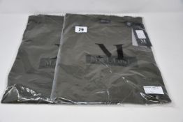 Four as new Mallet T-shirts in khaki (All L - RRP £45 each).