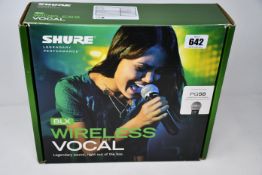 One boxed as new Shure BLX24/PG58 Wireless System.