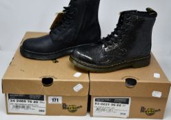 A pair of as new Dr Martens 1460 Serena Mono boots (UK 5 - New with tags but require cleaning)